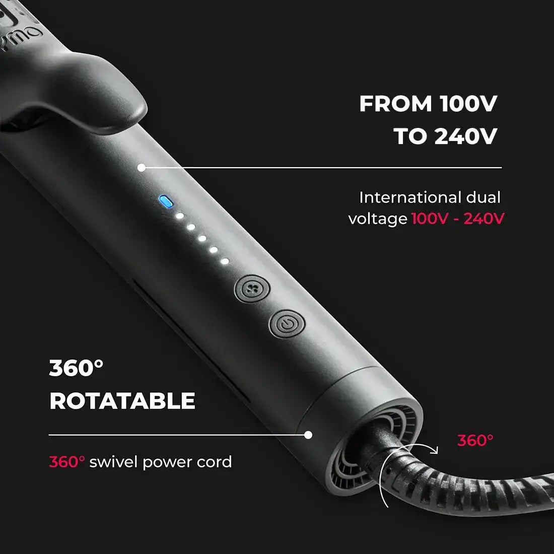 Ceramic curling wand AIRFLOW by TYMO provides shiny, frizz‑free curls