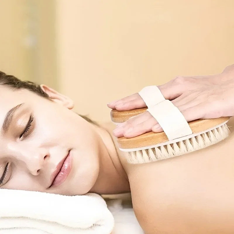 Brosse de spa corporel en soies naturelles