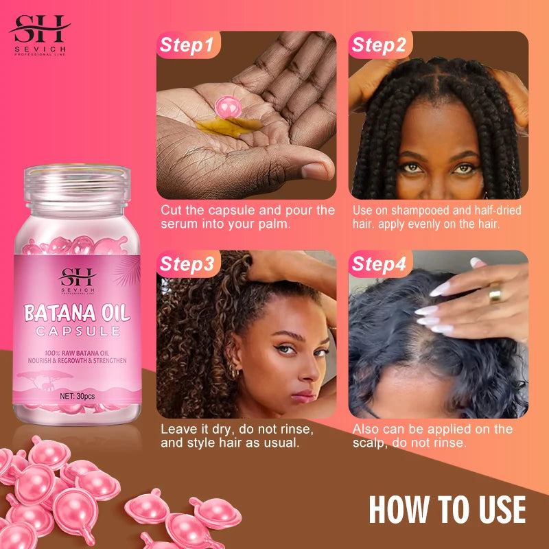 Capsules d'huile de cheveux Sevich 100% Batana Anti-chute de cheveux