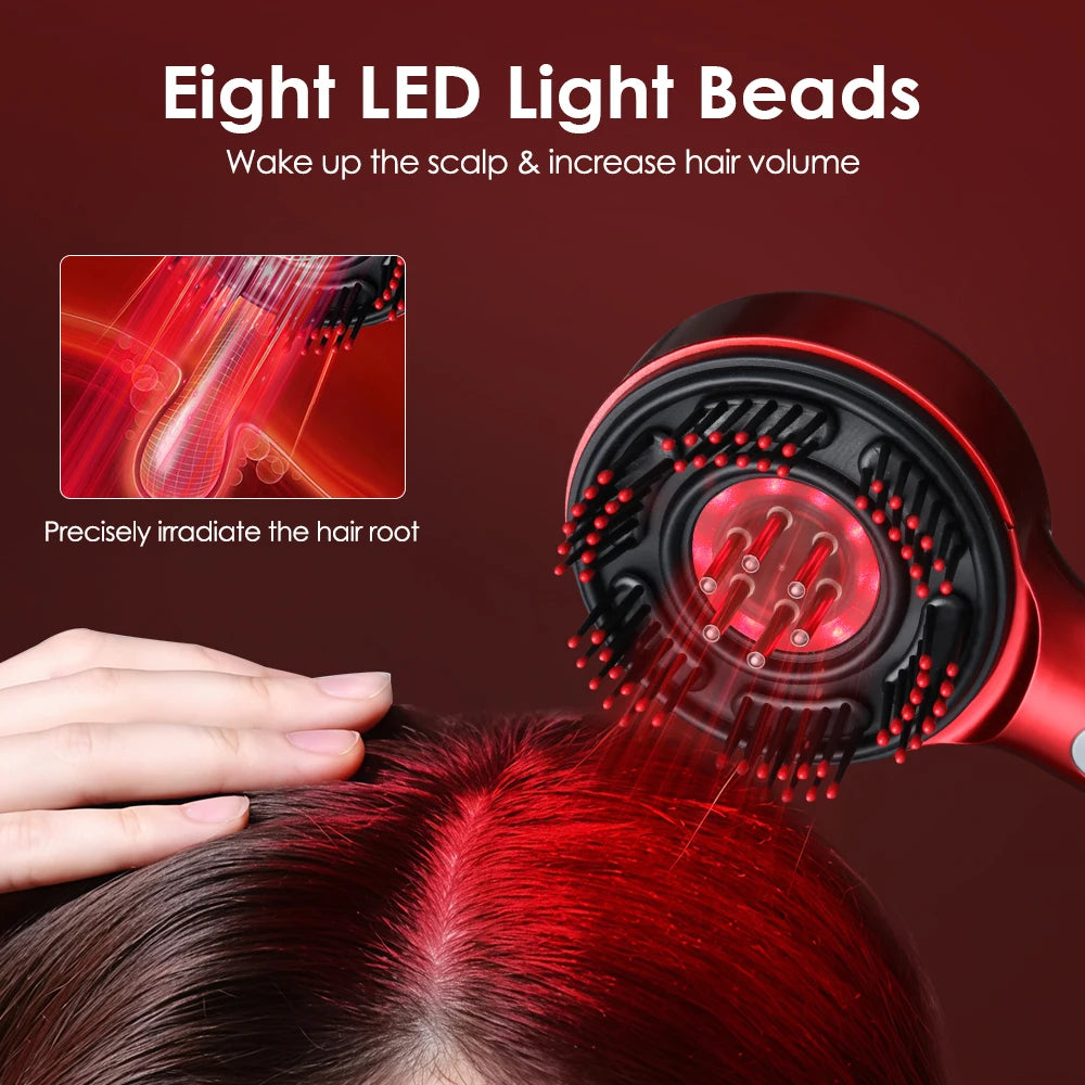 Brosse de massage électrique  LED pour la croissance/antichute des cheveux