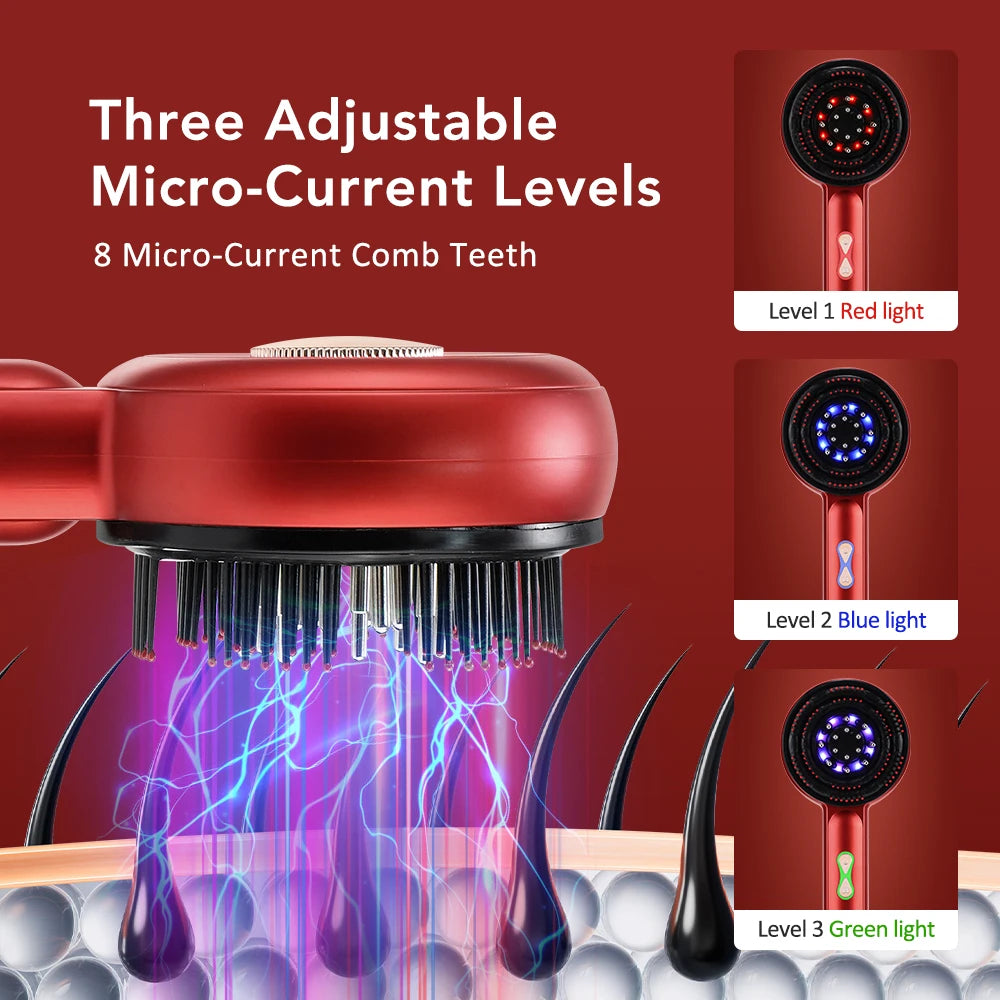 Brosse de massage électrique  LED pour la croissance/antichute des cheveux