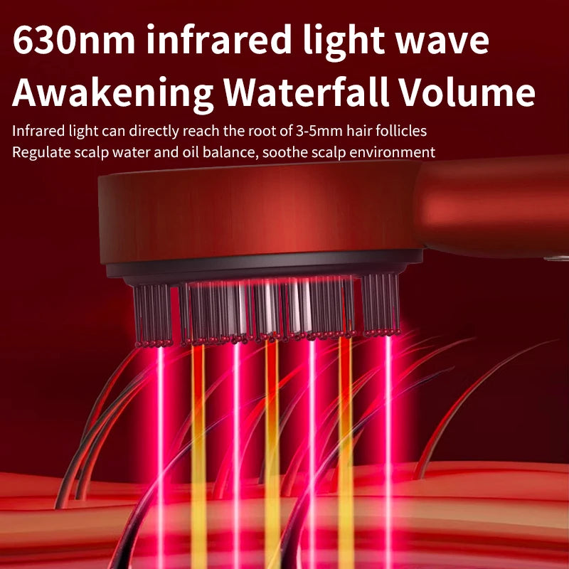 Brosse de massage électrique  LED pour la croissance/antichute des cheveux