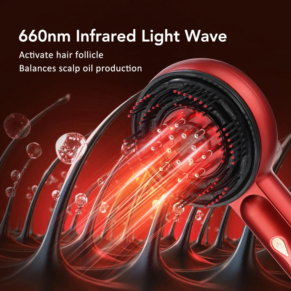 Brosse de massage électrique  LED pour la croissance/antichute des cheveux