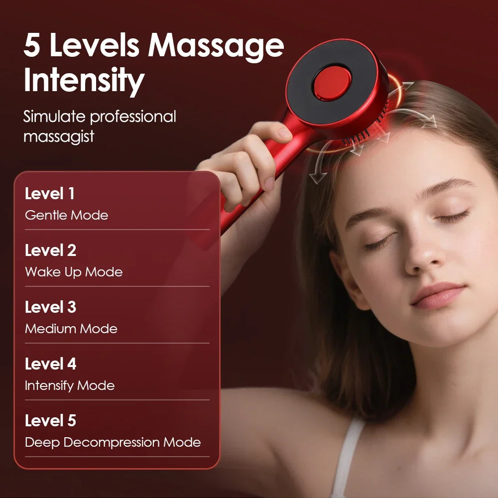 Brosse de massage électrique  LED pour la croissance/antichute des cheveux